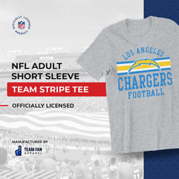 Los Angeles Chargers NFL Adult Short Sleeve Team Stripe Tee - Sport Gray
