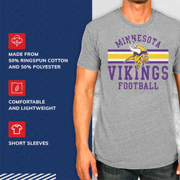 Minnesota Vikings NFL Adult Short Sleeve Team Stripe Tee - Sport Gray