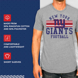 New York Giants NFL Adult Short Sleeve Team Stripe Tee - Sport Gray