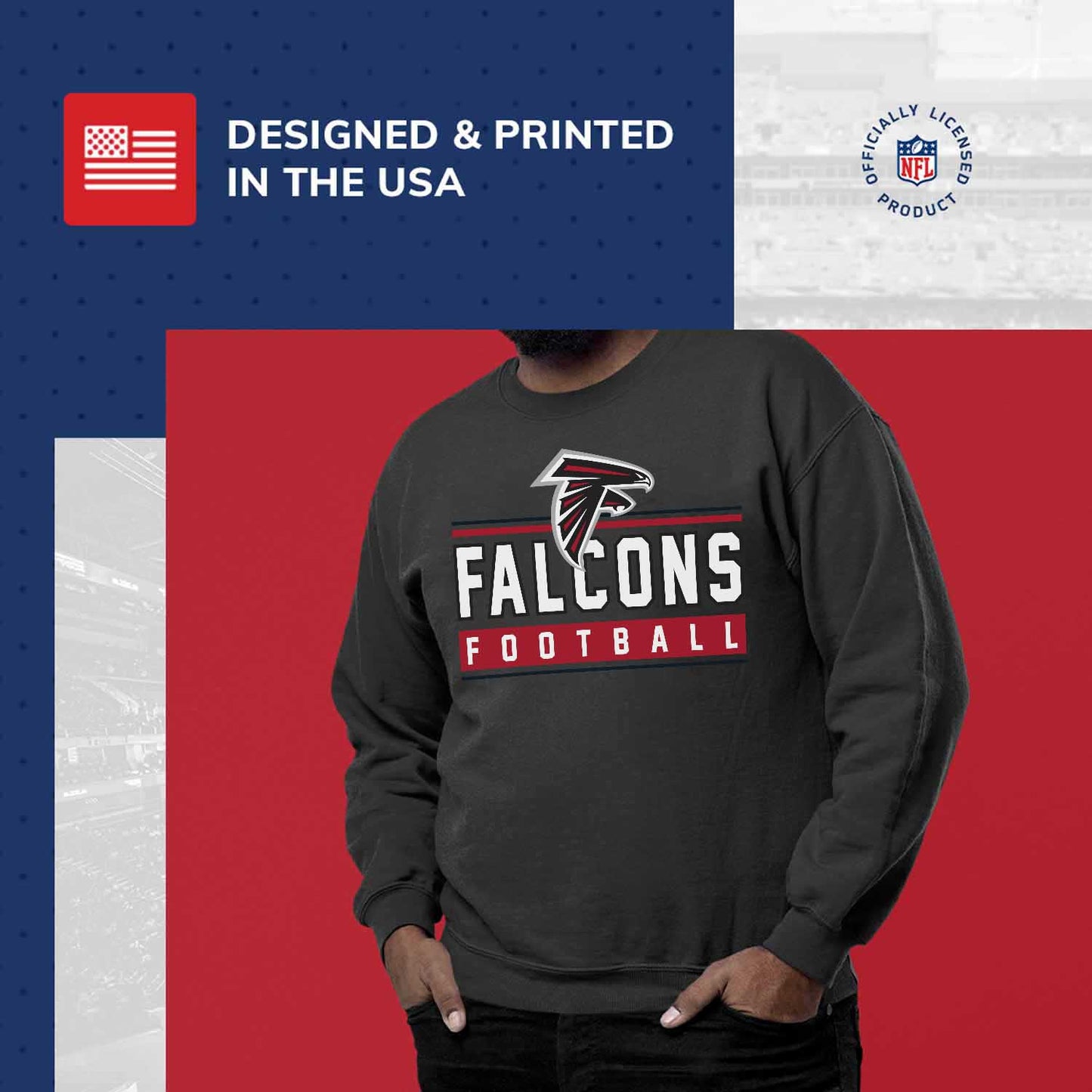 Atlanta Falcons NFL Adult True Fan Crewneck Sweatshirt - Charcoal