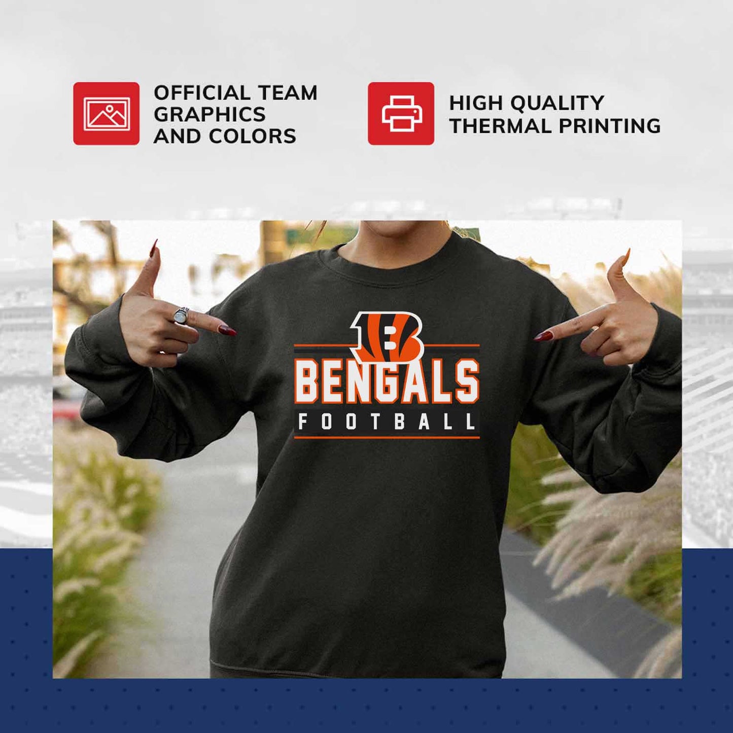 Cincinnati Bengals NFL Adult True Fan Crewneck Sweatshirt - Charcoal