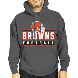 Cleveland Browns NFL Adult True Fan Hooded Charcoal Sweatshirt - Charcoal