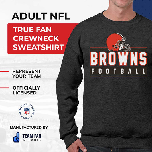Cleveland Browns NFL Adult True Fan Hooded Charcoal Sweatshirt - Charcoal