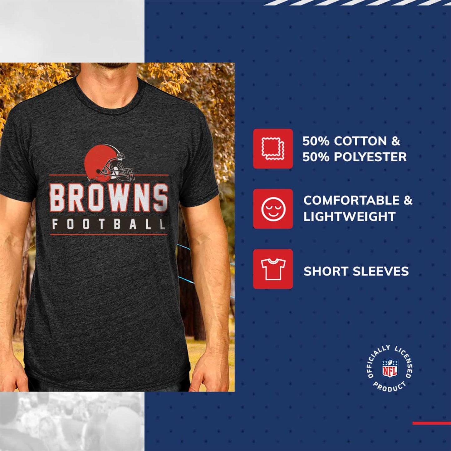 Cleveland Browns NFL Adult MVP True Fan T-Shirt - Charcoal
