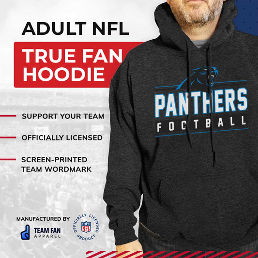 Carolina Panthers NFL Adult True Fan Hooded Charcoal Sweatshirt - Charcoal