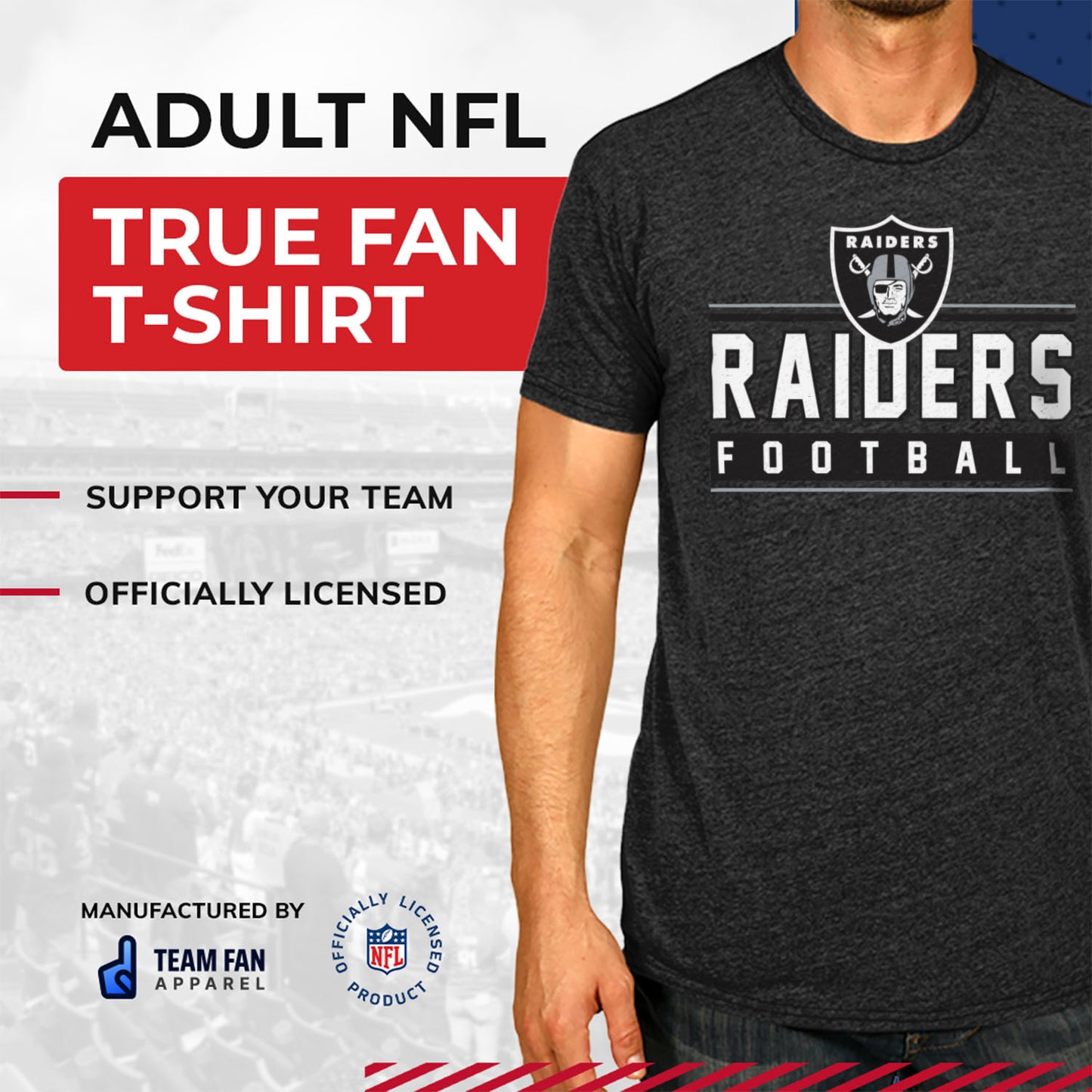 Las Vegas Raiders NFL Adult MVP True Fan T-Shirt - Charcoal