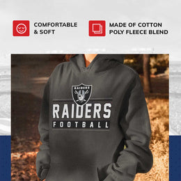 Las Vegas Raiders NFL Adult True Fan Hooded Charcoal Sweatshirt - Charcoal