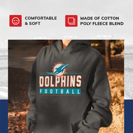 Miami Dolphins NFL Adult True Fan Hooded Charcoal Sweatshirt - Charcoal