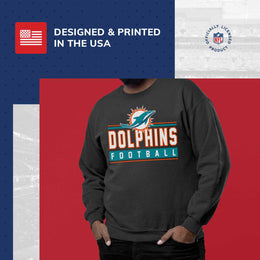 Miami Dolphins NFL Adult True Fan Crewneck Sweatshirt - Charcoal