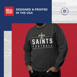 New Orleans Saints NFL Adult True Fan Crewneck Sweatshirt - Charcoal