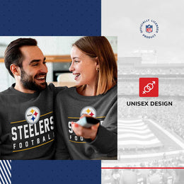 Pittsburgh Steelers NFL Adult True Fan Crewneck Sweatshirt - Charcoal