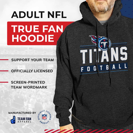 Tennessee Titans NFL Adult True Fan Hooded Charcoal Sweatshirt - Charcoal