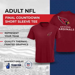 Arizona Cardinals NFL Pro Football Final Countdown Adult Cotton-Poly Short Sleeved T-Shirt For Men & Women - Cardinal