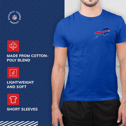 Buffalo Bills NFL Pro Football Final Countdown Adult Cotton-Poly Short Sleeved T-Shirt For Men & Women - Royal