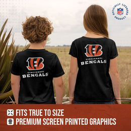 Cincinnati Bengals Team Fan Apparel NFL Youth Final Countdown Tee- Pro Football T-Shirt For Boys & Girls - Black