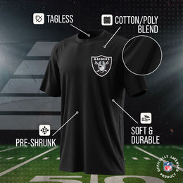 Las Vegas Raiders Team Fan Apparel NFL Youth Final Countdown Tee- Pro Football T-Shirt For Boys & Girls - Black