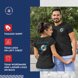 Miami Dolphins NFL Pro Football Final Countdown Adult Cotton-Poly Short Sleeved T-Shirt For Men & Women - Black