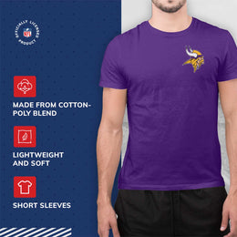 Minnesota Vikings NFL Pro Football Final Countdown Adult Cotton-Poly Short Sleeved T-Shirt For Men & Women - Purple