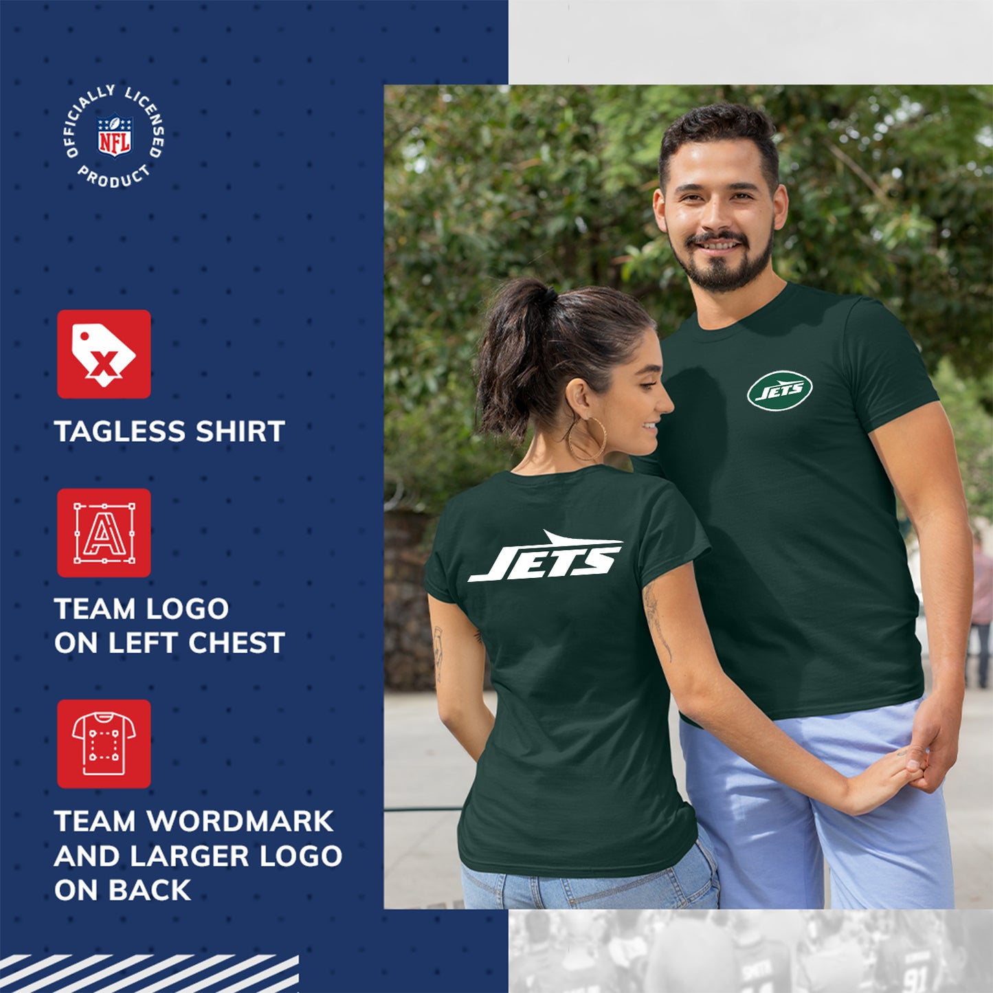 New York Jets NFL Pro Football Final Countdown Adult Cotton-Poly Short Sleeved T-Shirt For Men & Women - Green