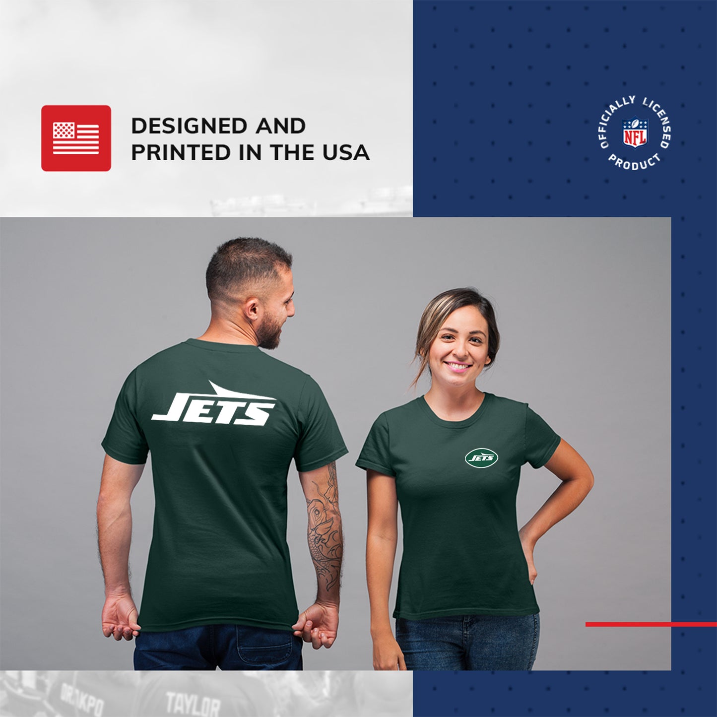 New York Jets NFL Pro Football Final Countdown Adult Cotton-Poly Short Sleeved T-Shirt For Men & Women - Green