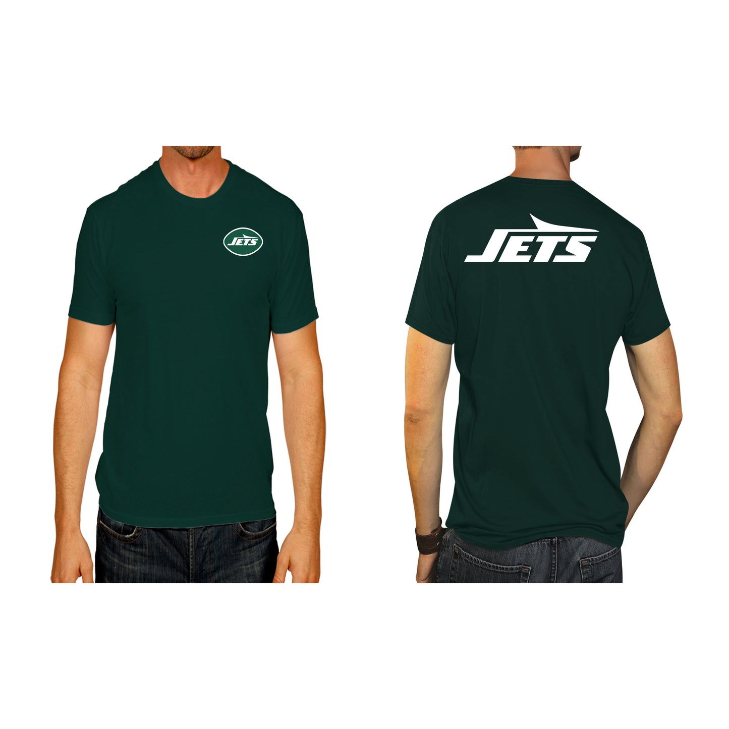 New York Jets NFL Pro Football Final Countdown Adult Cotton-Poly Short Sleeved T-Shirt For Men & Women - Green