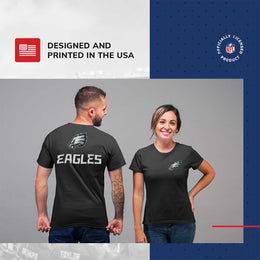 Philadelphia Eagles NFL Pro Football Final Countdown Adult Cotton-Poly Short Sleeved T-Shirt For Men & Women - Black