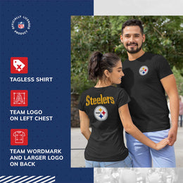 Pittsburgh Steelers NFL Pro Football Final Countdown Adult Cotton-Poly Short Sleeved T-Shirt For Men & Women - Black