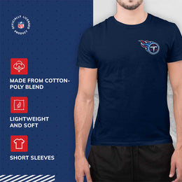 Tennessee Titans NFL Pro Football Final Countdown Adult Cotton-Poly Short Sleeved T-Shirt For Men & Women - Navy