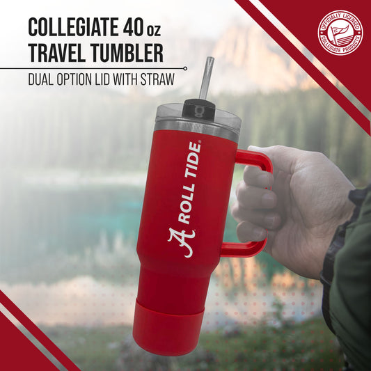 Alabama Crimson Tide College & University 40 oz Travel Tumbler With Handle - Crimson