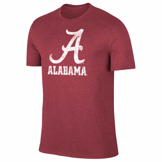 Alabama Crimson Tide Adult MVP Heathered Cotton Blend T-Shirt - Crimson