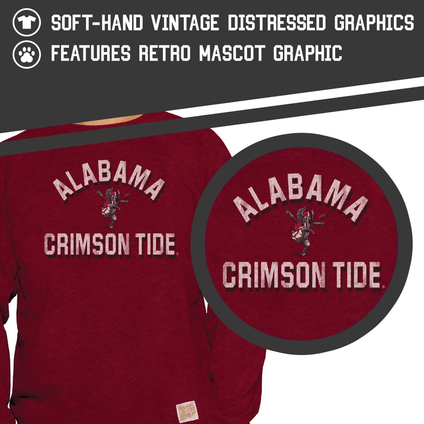 Alabama Crimson Tide Adult University Crewneck - Crimson