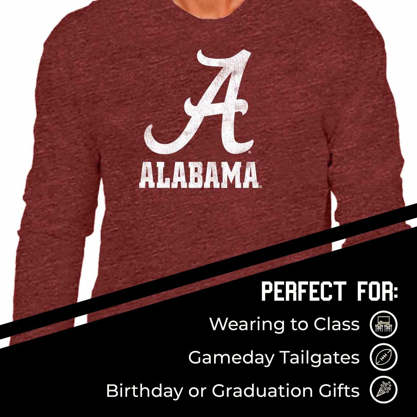 Alabama Crimson Tide NCAA MVP Adult Long-Sleeve Shirt - Crimson