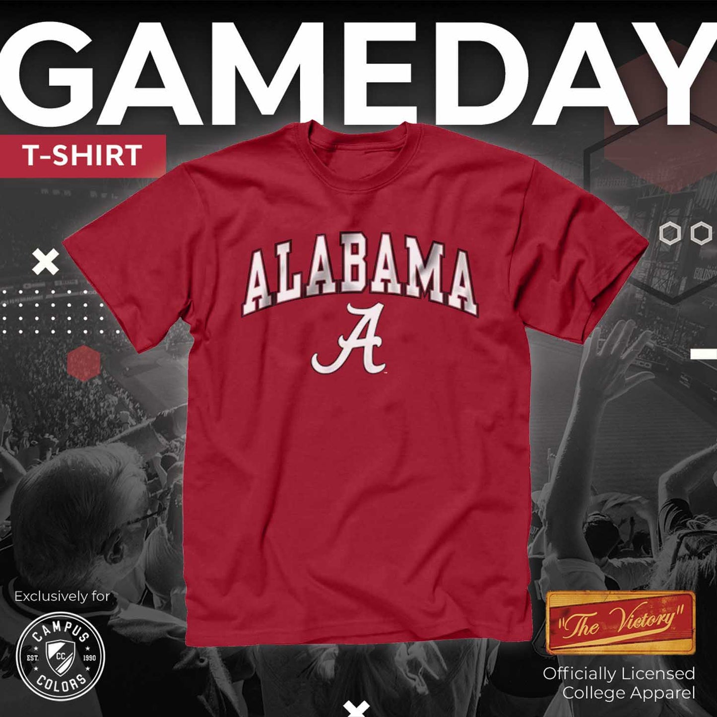 Alabama Crimson Tide NCAA Adult Gameday Cotton T-Shirt - Crimson