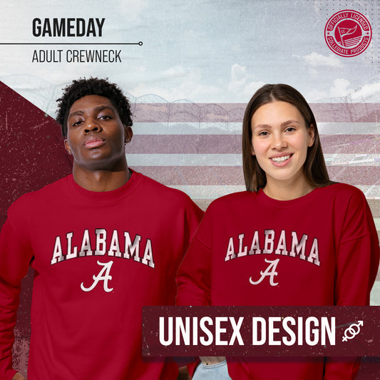 Alabama Crimson Tide Adult Arch & Logo Soft Style Gameday Crewneck Sweatshirt - Crimson