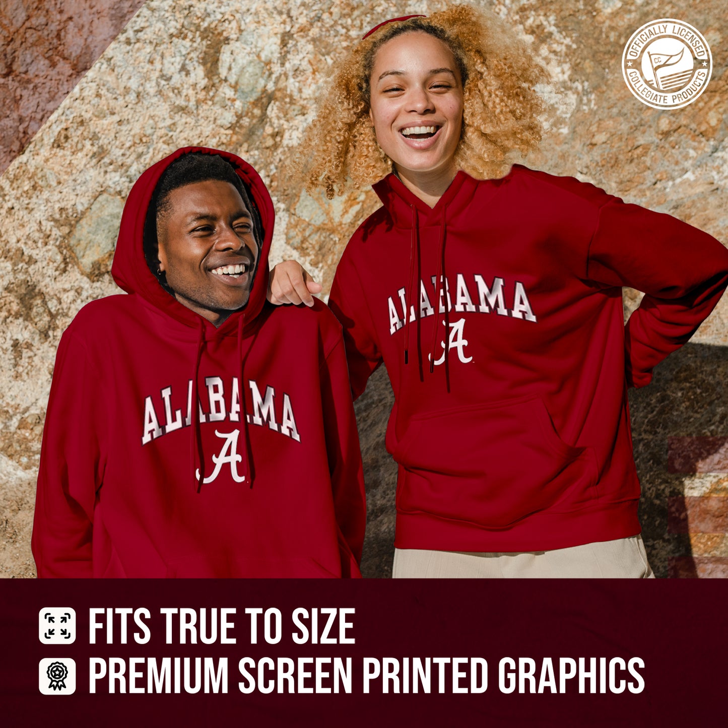 Alabama Crimson Tide Adult Arch & Logo Soft Style Gameday Hooded Sweatshirt - Crimson