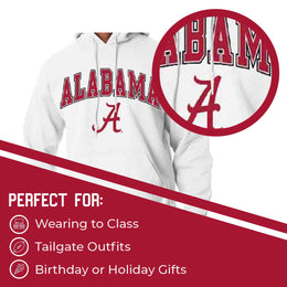 Alabama Crimson Tide Adult Arch & Logo Soft Style Gameday Hooded Sweatshirt - White