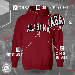 Alabama Crimson Tide NCAA Adult Tackle Twill Hooded Sweatshirt - Crimson