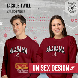 Alabama Crimson Tide NCAA Adult Tackle Twill Crewneck Sweatshirt - Crimson