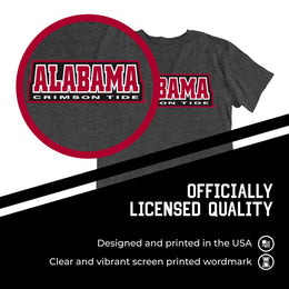 Alabama Crimson Tide Campus Colors NCAA Adult Cotton Blend Charcoal Tagless T-Shirt - Charcoal
