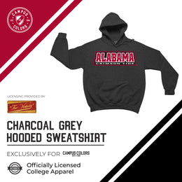 Alabama Crimson Tide NCAA Adult Cotton Blend Charcoal Hooded Sweatshirt - Charcoal