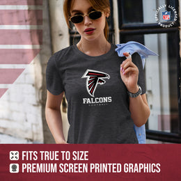 Atlanta Falcons Women's NFL Ultimate Fan Logo Short Sleeve T-Shirt - Black