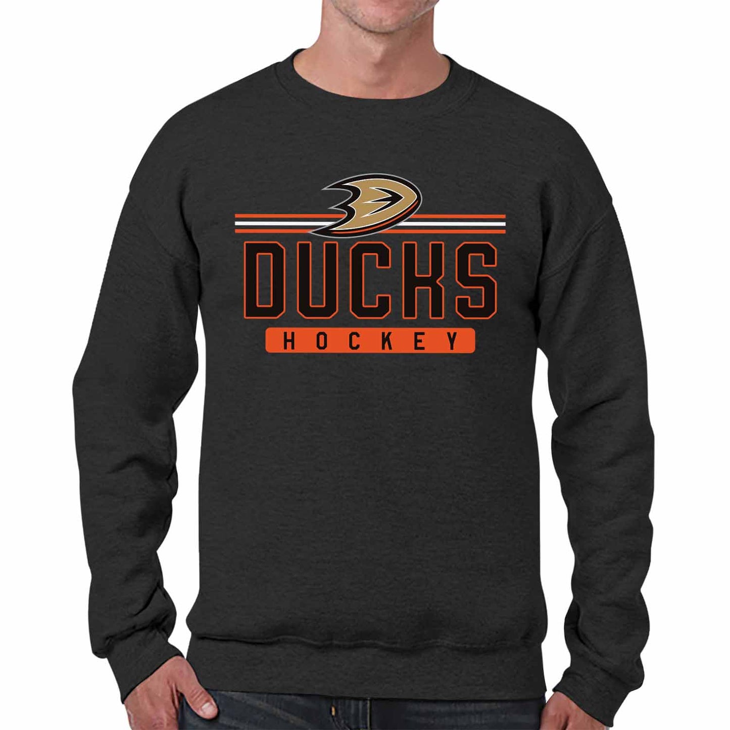 Anaheim Ducks NHL Charcoal True Fan Crewneck Sweatshirt - Charcoal