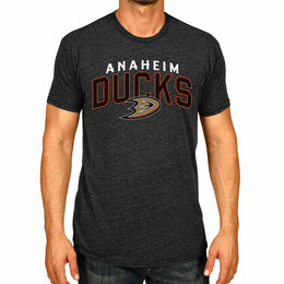 Anaheim Ducks NHL Adult Powerplay Heathered Unisex T-Shirt - Black Heather