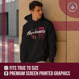 Arizona Cardinals NFL Adult Unisex Retro Script Ultra Soft Fleece Hooded Sweatshirt - Black