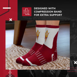 Arizona State Sun Devils NCAA Youth Surge Team Mascot Quarter Socks - Maroon