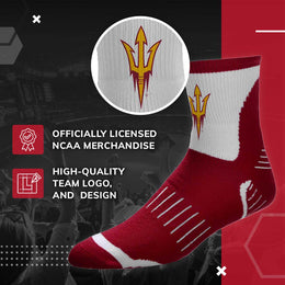 Arizona State Sun Devils NCAA Youth Surge Team Mascot Quarter Socks - Maroon