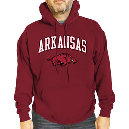 Arkansas Razorbacks Adult Arch & Logo Soft Style Gameday Hooded Sweatshirt - Cardinal