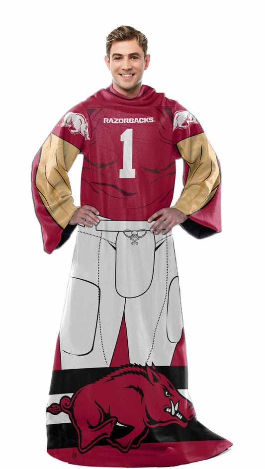 Arkansas Razorbacks NCAA Team Wearable Blanket with Sleeves - Maroon