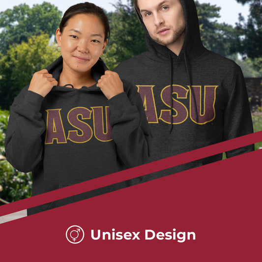 Arizona State Sun Devils NCAA Adult Cotton Blend Charcoal Hooded Sweatshirt - Charcoal