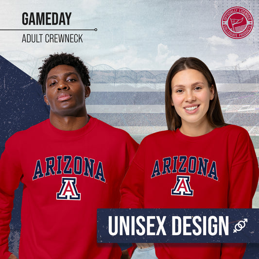 Arizona Wildcats Adult Arch & Logo Soft Style Gameday Crewneck Sweatshirt - Red